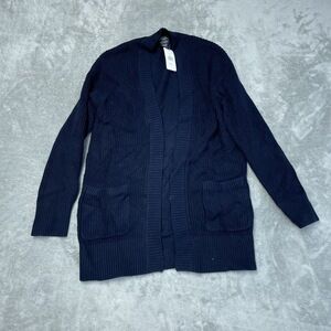 Max & Mia Women's M Cardigan Navy Cotton e0527